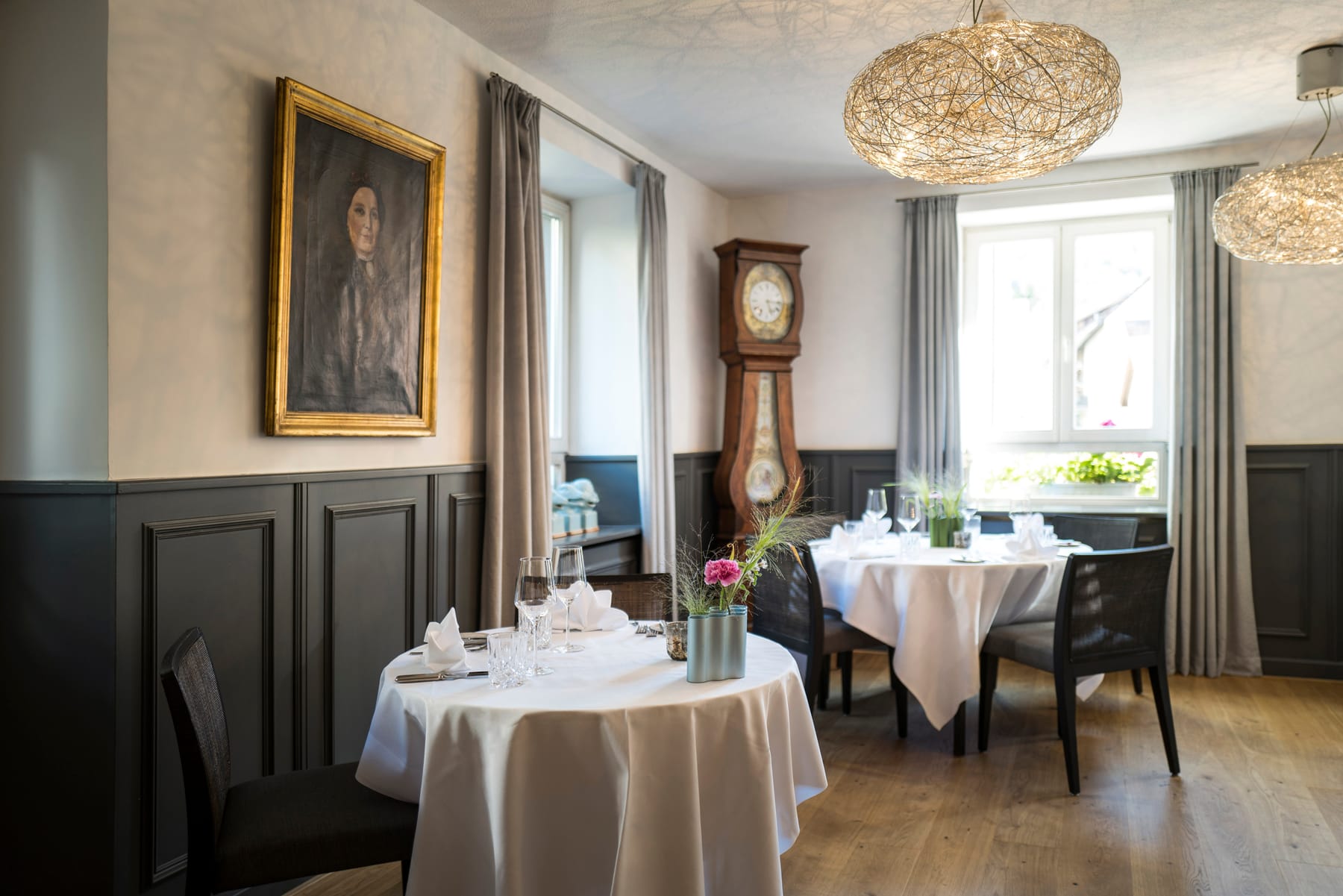 Eleganter Restaurantsaal der Krone Inzlingen